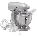 KitchenAid Artisan Series 5 Quart Tilt Head Stand Mixer with Pouring Shield KSM150PS, Metallic Chrome