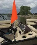 Pontoon Boat Flag Holder. Orange Safety Flag Included. Tired of Holding the Skie