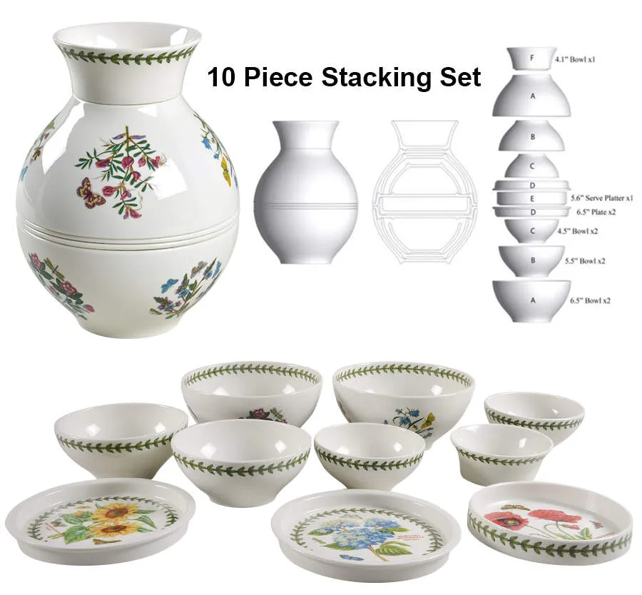 Portmeirion Botanic Garden 10 Piece Dinnerware Set White