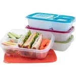 Bentgo Easyboxes - Original Stackable Lunch Boxes - Reusable 3-Compartment Food Containers for Kids and Adults - Bento Lunch Box for Meal Prep, School, & Work - BPA Free, Set of 4 (Classic)