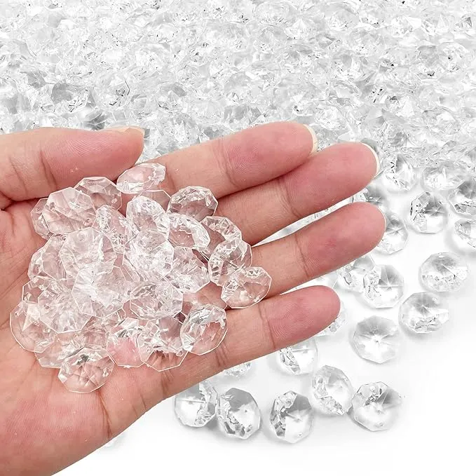 LYFJXX Vase Fillers Decorations, 628 pcs 16mm Crystal Acrylic Beads with Hole...