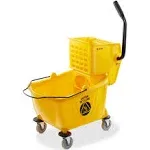 Dryser 26 Quart Commercial Mop Bucket with Side Press Wringer, Blue