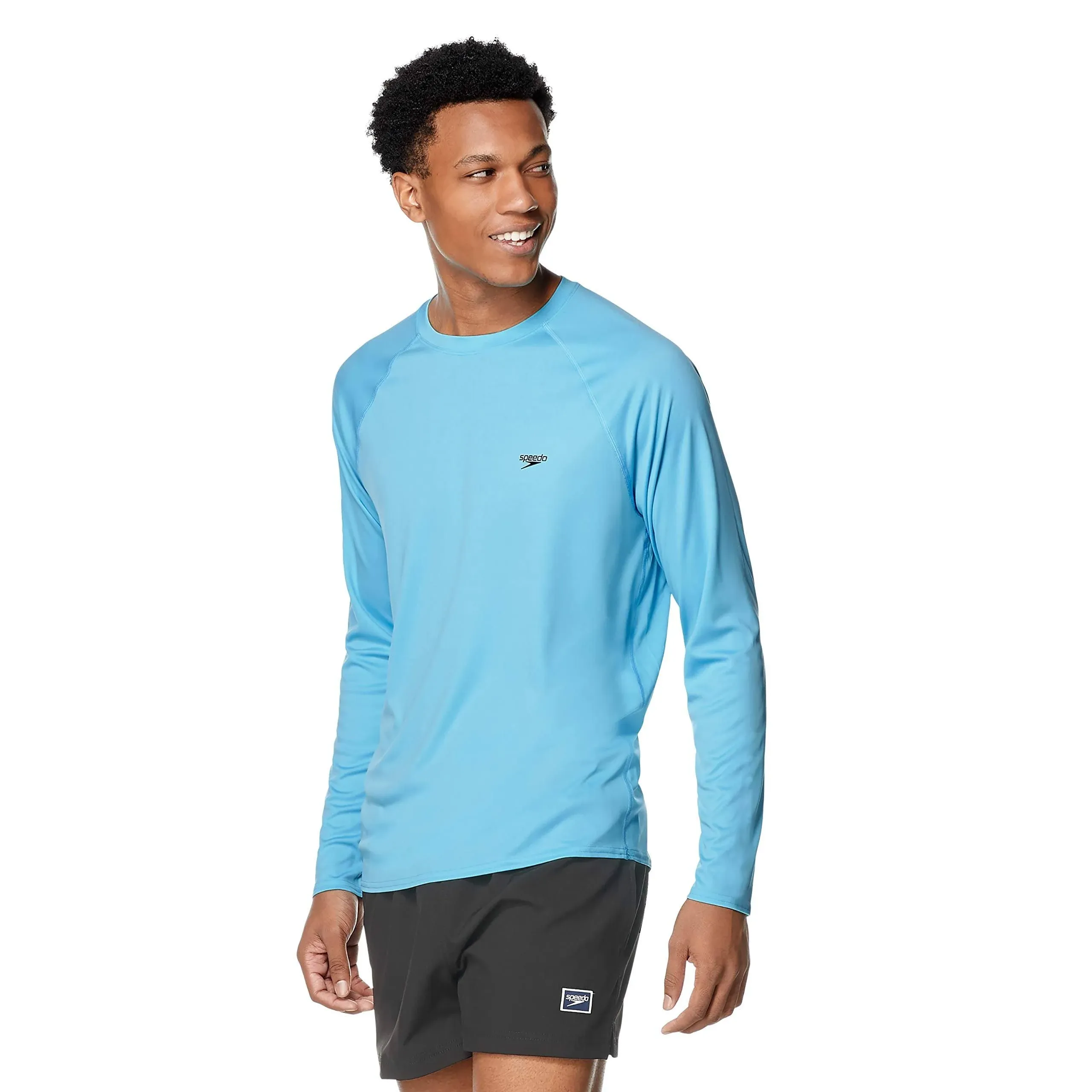 Speedo Men's UV Swim Shirt Easy Long Sleeve Regular Fit