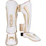 Venum Elite Standup Shin Guards - White/Gold XL