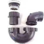 US Hardware P-118C Black ABS Plastic Bathtub P-Trap Drain Kit 1-1/2 in. Dia.