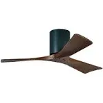 Matthews Fan Company IR3H-BK-42 Irene 42 Inch 3 Bladed Paddle Fan In Matte Black And Walnut Tone Blade