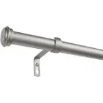 Exclusive Home Topper Outdoor Curtain Rod and Finial Set, Matte Silver, 84"-160"