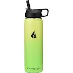 24oz Neon/Neon Hydro Cell Wide Mouth Stainless Steel Water Bottle