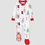 Burt's Bees Baby Girls' Pajamas, Zip Front Non-slip Footed Pjs, 100% Organic Cotton and Toddler Sleepers