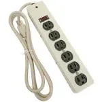 ECG EMF-63A Metal Case Surge Protector with LED Indicator, 3-Mode, 6-Outlet, 90 Degree Rotated Outlets, 6' Cord, 15 Amps, 125V, 1050 Joules