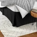 Basics Lightweight Pleated Bed Skirt, King, Black