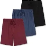 Real Essentials 3 Pack:Mens Cotton Ultra-Soft Knit Sleep Pajama Shorts & Lounge Wear (Available in Big & Tall)