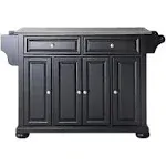 Crosley Alexandria Stainless Steel Top Kitchen Island Black