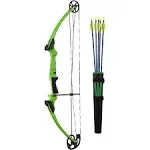 Genesis Original Archery Compound Bow and Arrow Set, Draw Hand-Left, Green