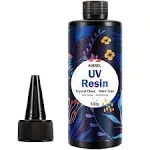 KISREL UV Resin 300g - Upgraded UV Resin Kit, Hard Type Crystal Clear Ultraviolet Curing UV Epoxy Resin for Craft Jewelry Making