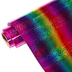 Gatichetta Glitter Holographic Permanent Vinyl 12 x 6ft Sparkle Craft Adhesive Vinyl Roll for Crafts, for Decal, Signs, Stickers