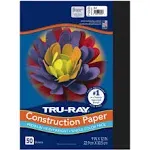 (50-Pk) Tru-Ray Recycled Construction Paper Black 9&#034; x 12&#034;