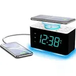 Emerson SmartSet 15W Wireless Ultra Fast Charging, Dual Alarm Clock Radio,