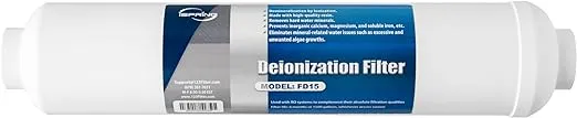 iSpring FD15 DeIonization Replacement Filter Fit RO/DI Water Filter System for Aquarium, 10" x 2.5", 1 Count