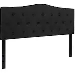 Flash Furniture Cambridge Tufted Upholstered Queen Size Headboard in Black Fabric