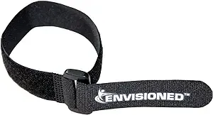 Reusable Cinch Straps 1" x 12" - 12 Pack, Multipurpose Quality Hook and Loop Securing Straps (Black) - Plus 2 Free Bonus Reusable Cable Ties