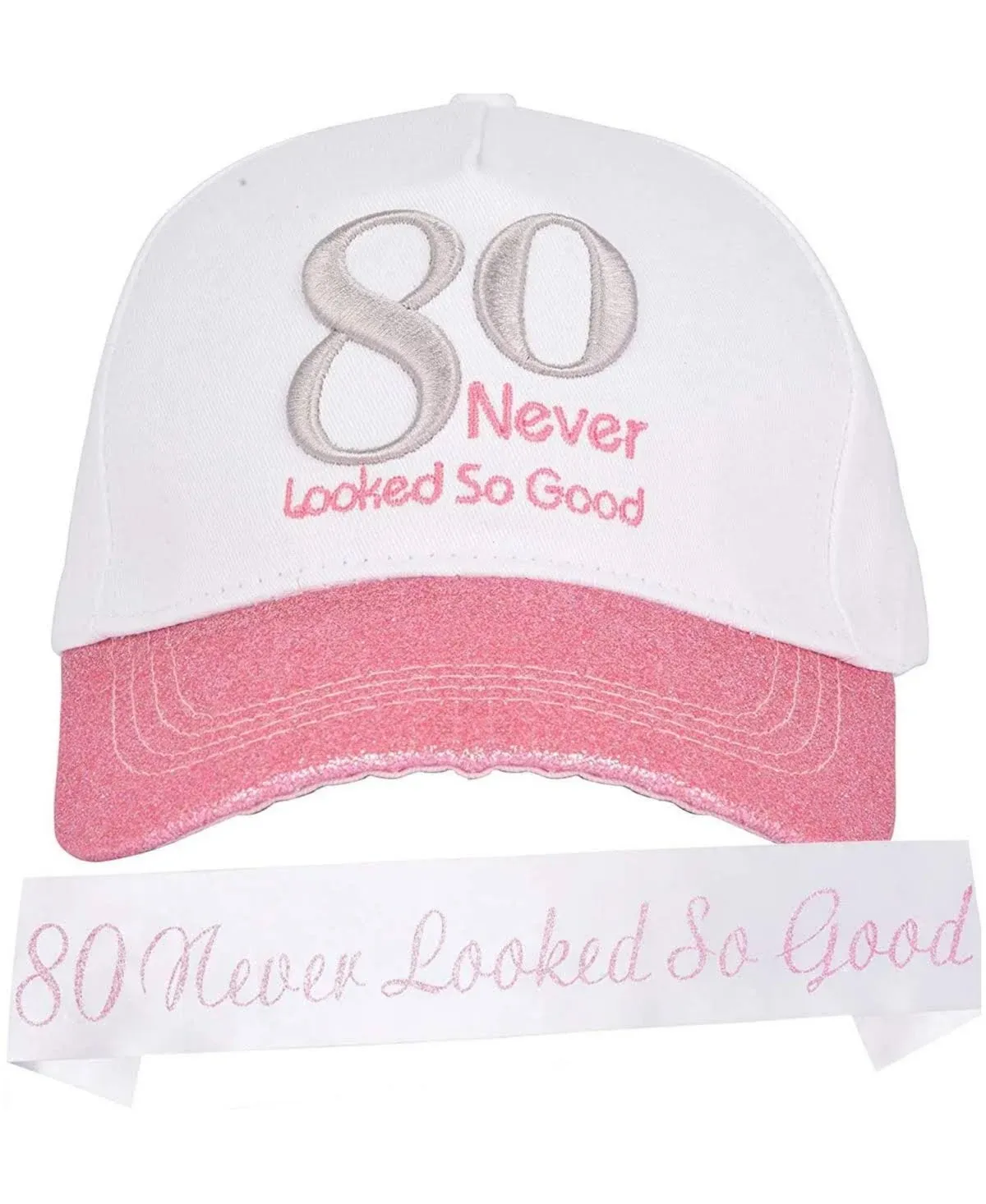 80th Birthday Gifts for Women, 80 Birthday Sash and Hat, 80th Birthday Decorations for women, 80th Birthday Baseball Cap, 80th Birthday, 80th Birthday Party Supplies Gifts and Decorations