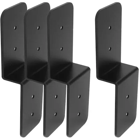 4 PCS Steel Z Brackets 6" Post to Beam Support Double Angle Channel Profile Brace Width 3"