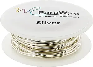 Copper Wire, Silver Plated Parawire 22ga Silver 60&#039; Roll