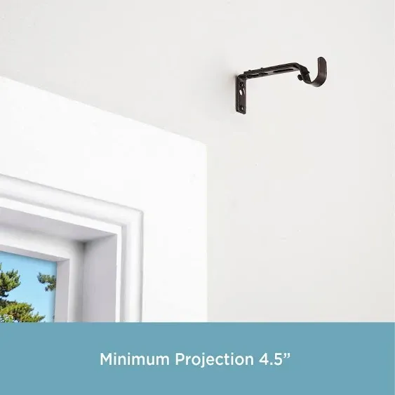 Kenney 3/4" Adjustable 4.5-6.125" Curtain Rod Mounting Brackets, Set of 2, Oil Rubbed Bronze