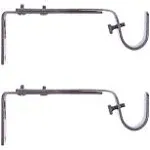 Kenney 3/4" Adjustable 4.5-6.125" Curtain Rod Mounting Brackets, Set of 2, Oil Rubbed Bronze