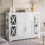 Ryland 47" Wood Storage Sideboard Buffet Cabinet Console Table, White