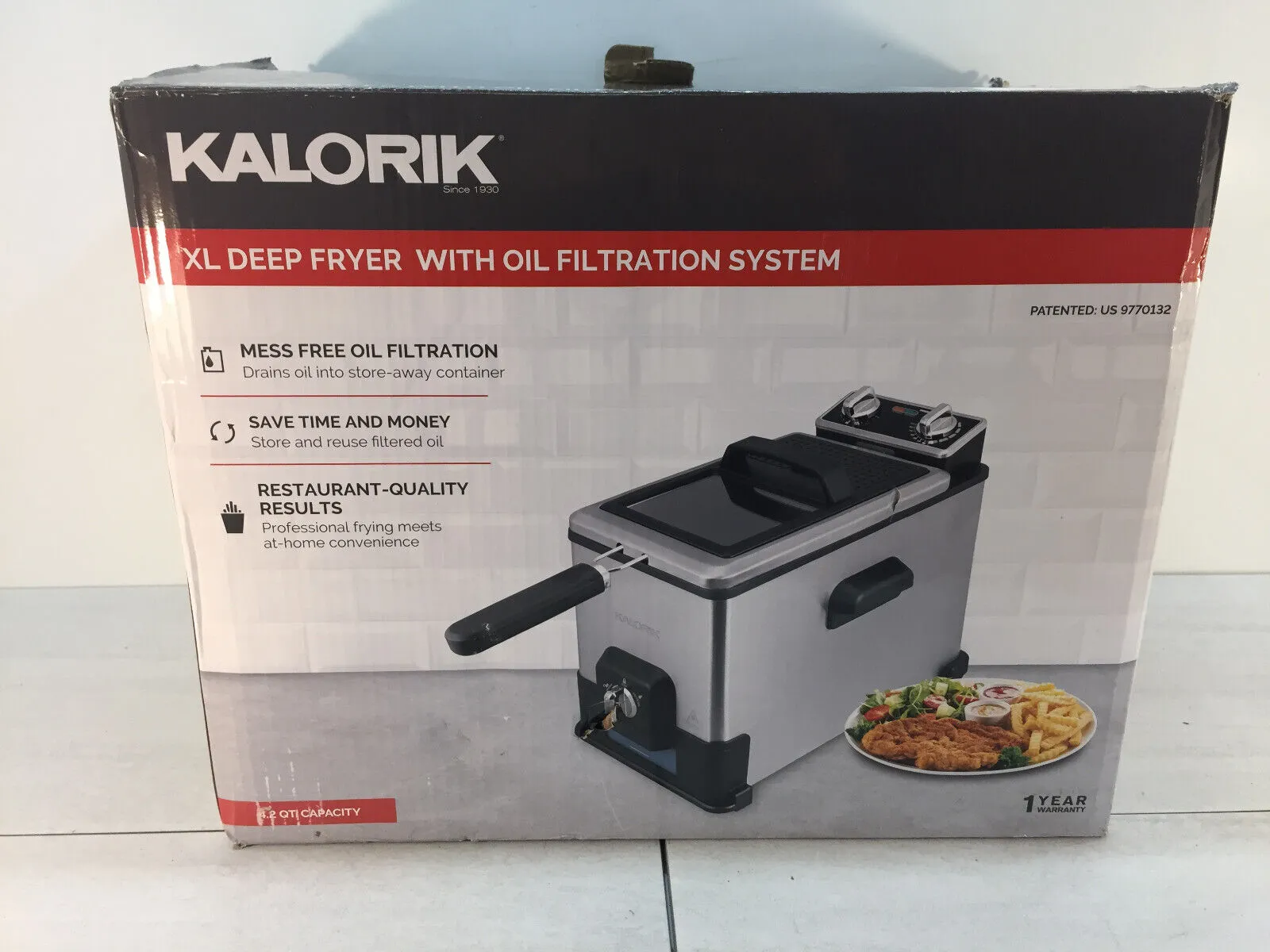 Kalorik - 4.2qt 1800-Watts Deep Fryer - Black (FT 44466 BK)