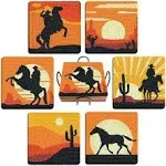 6pcs 5D Diy horse diamond painting coasters kits diamond art kits for adults ...