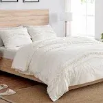 Boho Fringe Collection Tufted Ivory Queen Duvet Cover Bedding Set | Sweet Jojo Designs