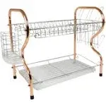 Better Chef 22" Chrome-Plated & Copper 2-Tier Dish Rack