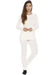 Just Love Women's Thermal Underwear Pajamas Set (White, Large)