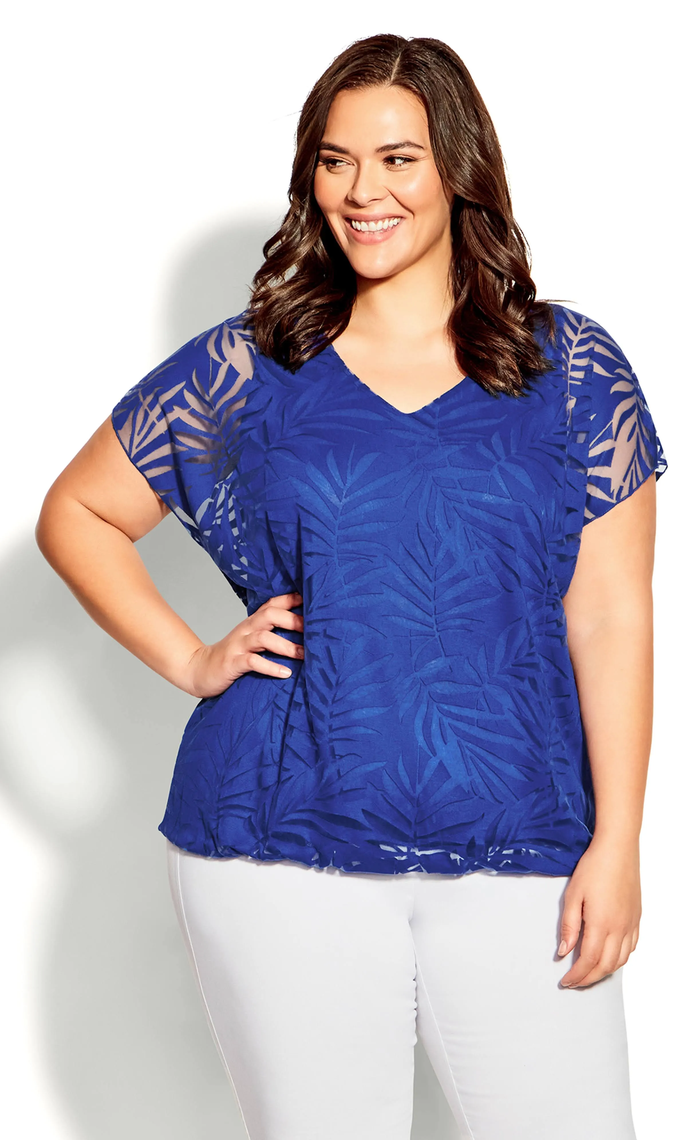 Avenue Women's Plus Size Elora Burnout Top