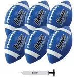 Franklin Sports Junior Size Rubber Football - 6 Pack Deflated with Pump, Red