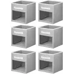 mDesign Fabric Baby Nursery Storage Cube with Front Window, 6 Pack - Gray/White