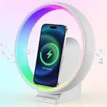 POSVIU Wireless Bluetooth Speaker with RGB Light, Skywheel 15W Wireless Charger