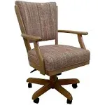 Pemberly Row Classic Caster Solid Wood Dining Chair - Watusi Madder - Light Oak