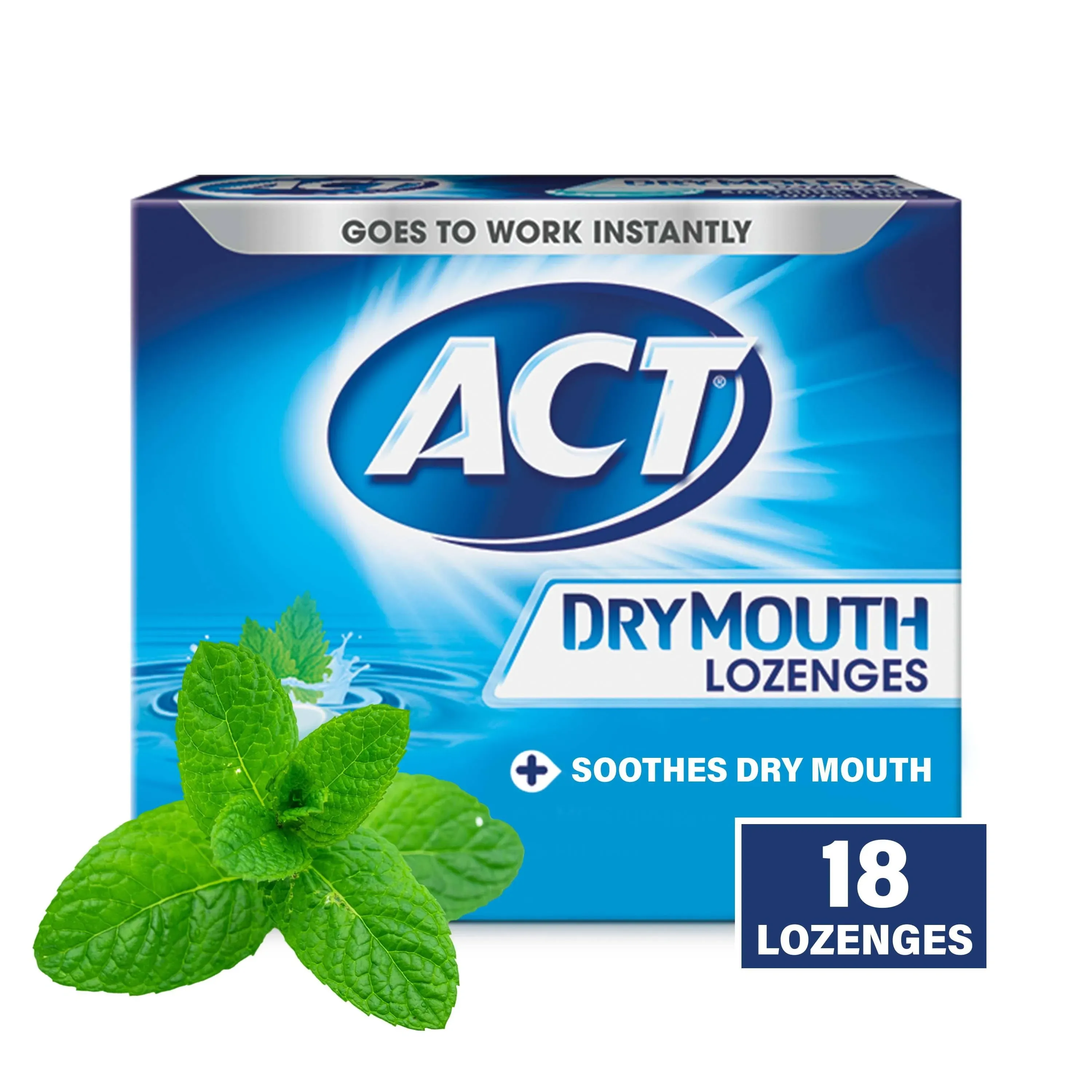 ACT Total Care Dry Mouth Lozenges, Soothing Mint - 18 count