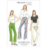 Very Easy Vogue V9181  E5 Flat Front Pants Below Waist Fitted Misses&#039; 14-22 Uncu