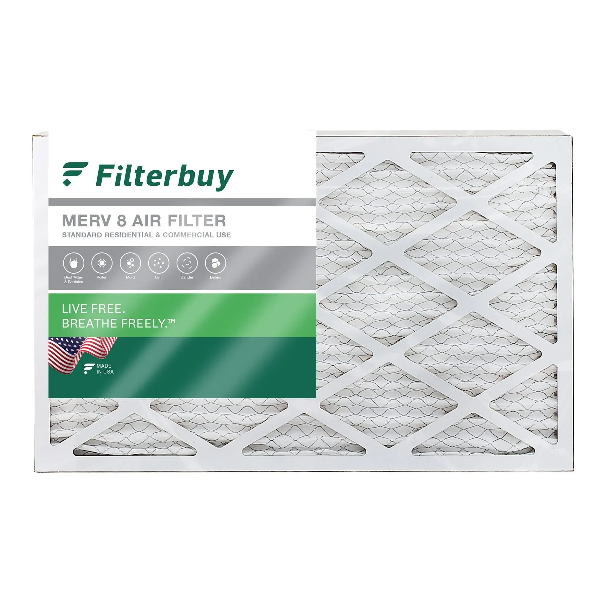 Filterbuy 16x24x4 MERV 8 Pleated HVAC AC Furnace Air Filters (1-Pack), Silver