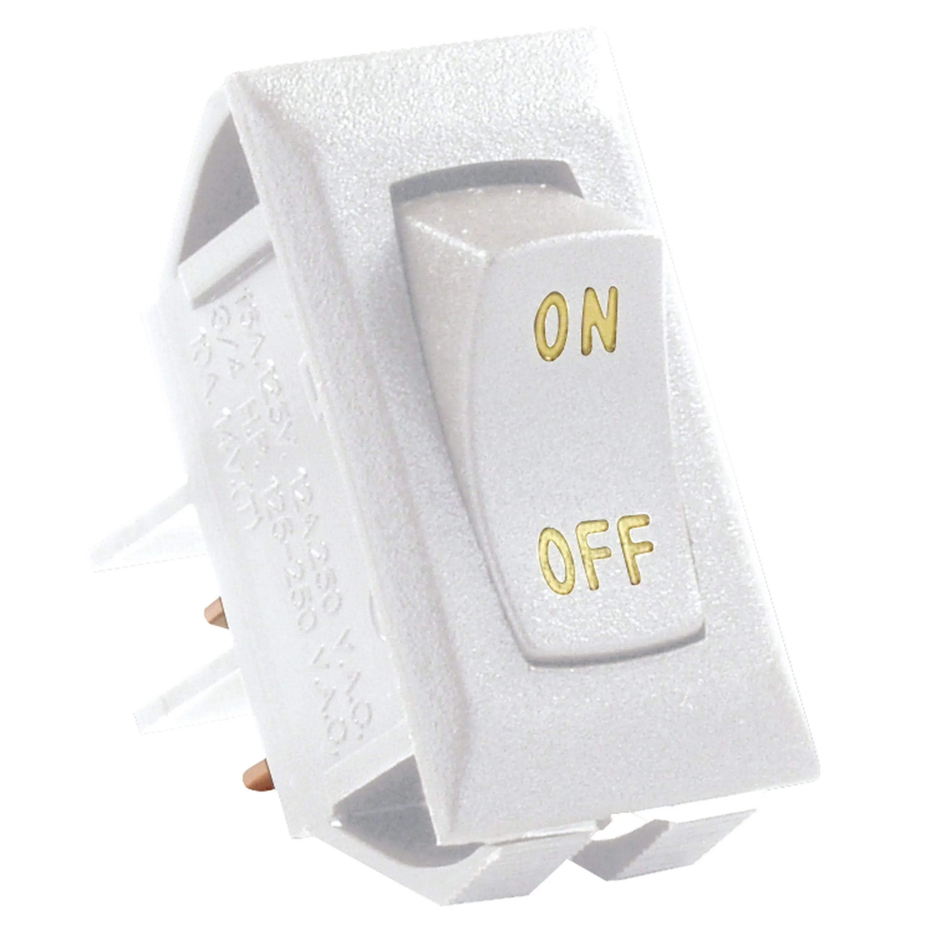 JR Products (12581-5 White/Gold 12V On/Off Switch, (Pack of 5)