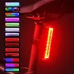 Bike Tail Light, Bicycle Rear Light Rechargeable,Ultra Bright LED Warning Bike Flashlight, RGB Skateboard Light,USB Rechargeable Ipx6 Waterproof,7