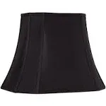 Black Oblong Cut Corner Medium Lamp Shade 10" Wide x 7" Deep at Top and 16" Wide x 12" Deep at Bottom and 13" Slant x 12.5" H (Spider) Replacement with Harp and Finial - Springcrest