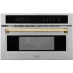 ZLINE Autograph Edition 30" 1.6 Cu ft. Built-In Convection Microwave Oven in Stainless Steel and Gold Accents