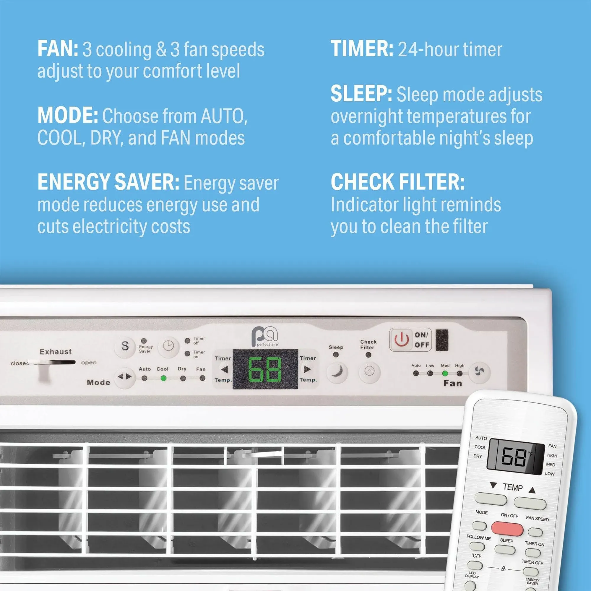 Perfect Aire 10,000 BTU Casement Slider Window Air Conditioner