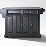 Crosley Alexandria Stainless Steel Top Kitchen Island Black